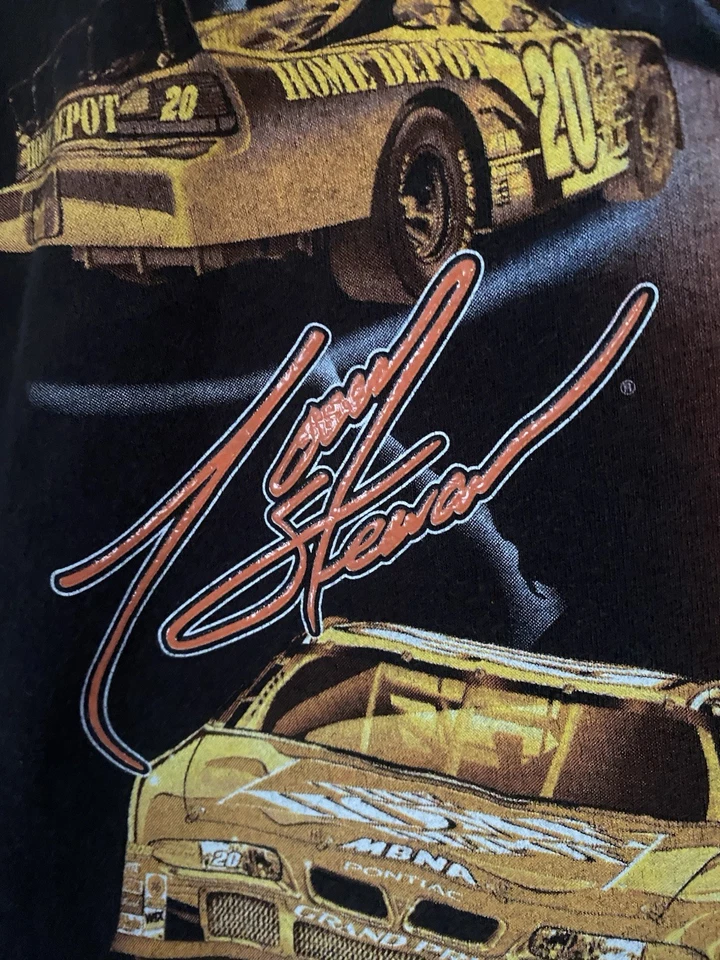 Camiseta De Colección Y2K Tony Stewart #20 Home Depot Nascar Racing Para Hombres M Estampado Pegajoso Foto 4 de 4