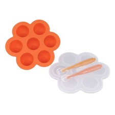 Acorn Baby Orange Food Container Freezer Thick with Thin Lid and 2pk Spoons