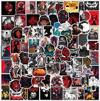 LYLSDSB 100pcs Anime Berserk Stickers Waterproof Vinyl Aufkleber für Laptop