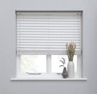 Habitat Faux Wood White 50mm Slat Venetian Blind - 90cm