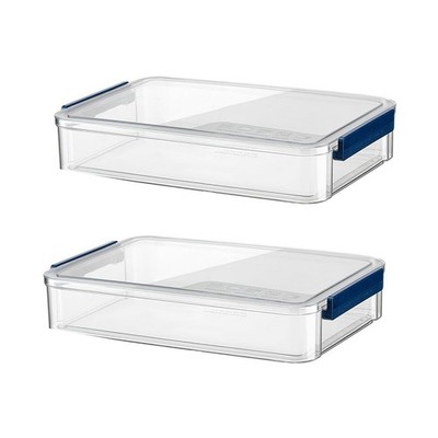 2 Stück 5,5 Quart 9 x 13 Kunststoff Tragbar Projektkoffer mit Schnappverschluss Klar8204