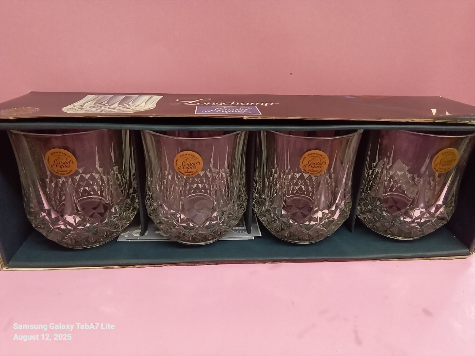 Longchamp Cristal D'Arques Vintage Double Old Fashioned 10 oz Set of 4 New