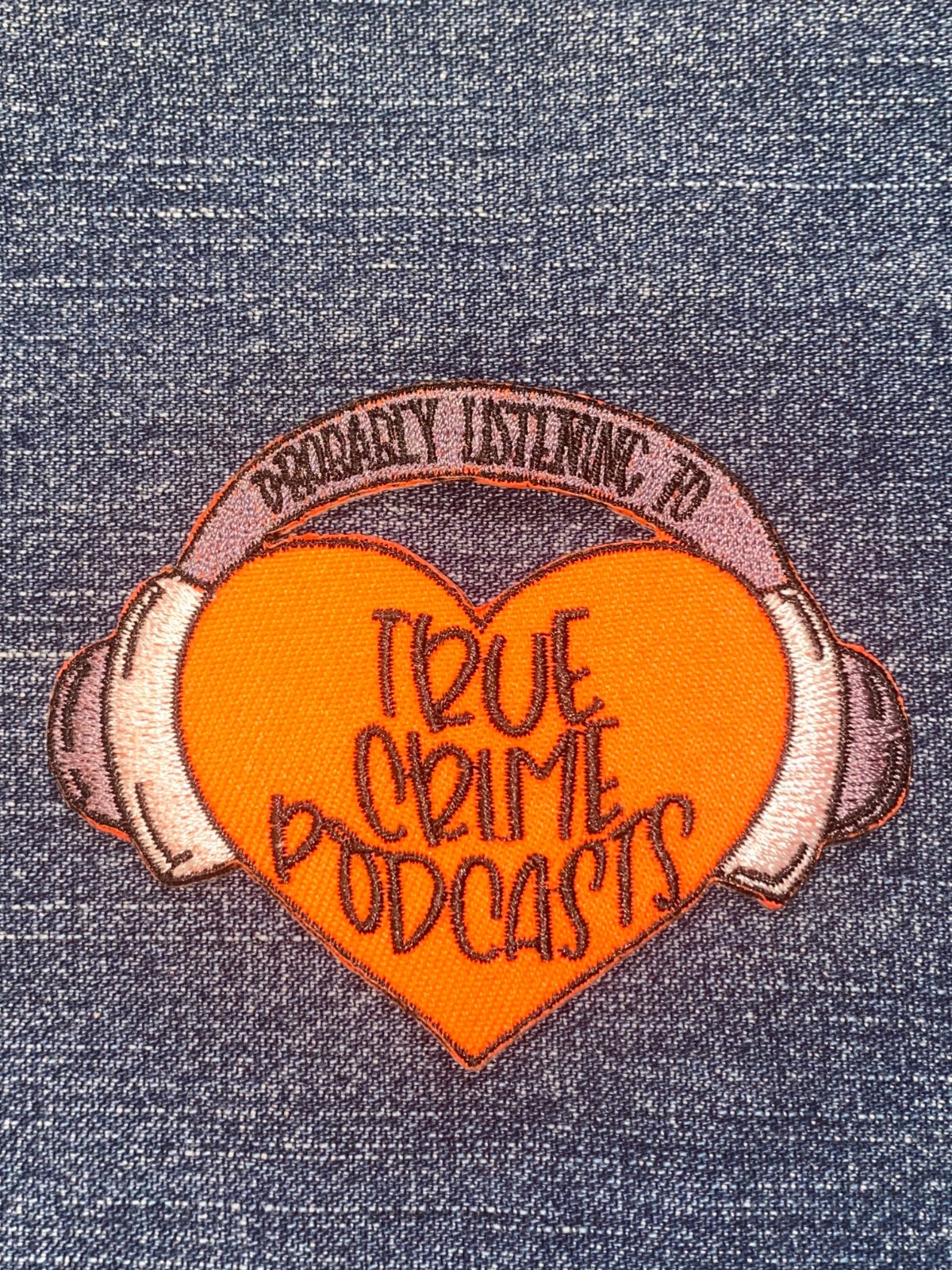 TRUE CRIME PODCASTS Embroidery Patch NEW Iron On