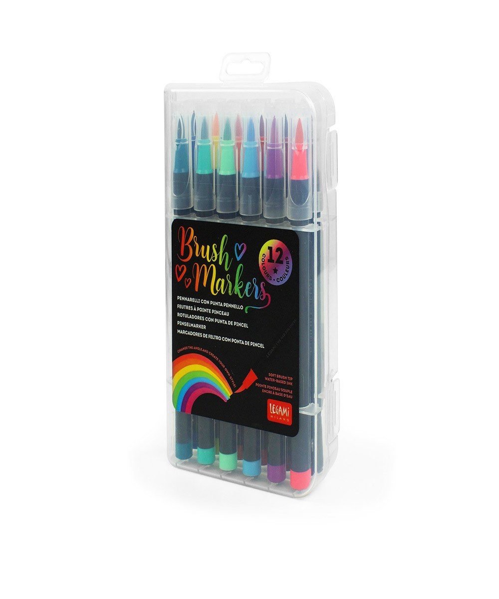 Legami Brush Markers Set of 12 - Bright Colours