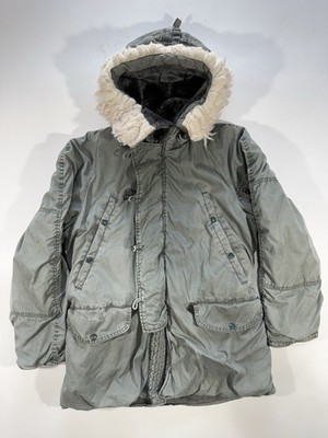 Vintage Military Extreme Cold Weather Parka Jacket Size Small Hooded Type N-3B