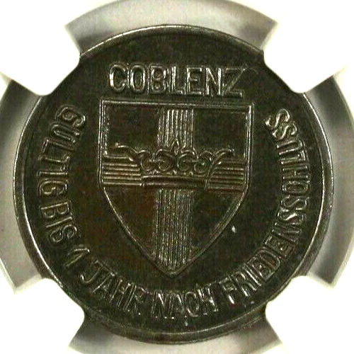 Germany 25 Pfennig 1918 NGC MS 62 UNC Iron City of Coblenz Lamb-77.2 Notgeld