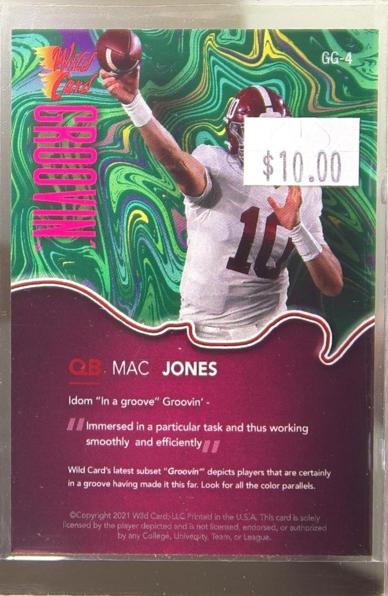 2021 Wild Card Alumination Mac Jones RC #GG-4 Tide Green Groovin