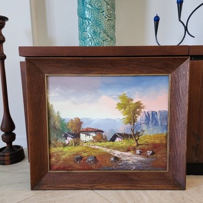 CESARE MONTI (1891-1959) Vintage Original Oil on Canvas Italian Villa Landscape