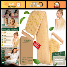Natural Loofah Back Scrubber with Handle - Exfoliating Body Wash for Shower  Ma