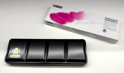 Schmincke Horadam Aquarell Metallkasten halbe Näpfe Künstler Aquarellfarben NEU