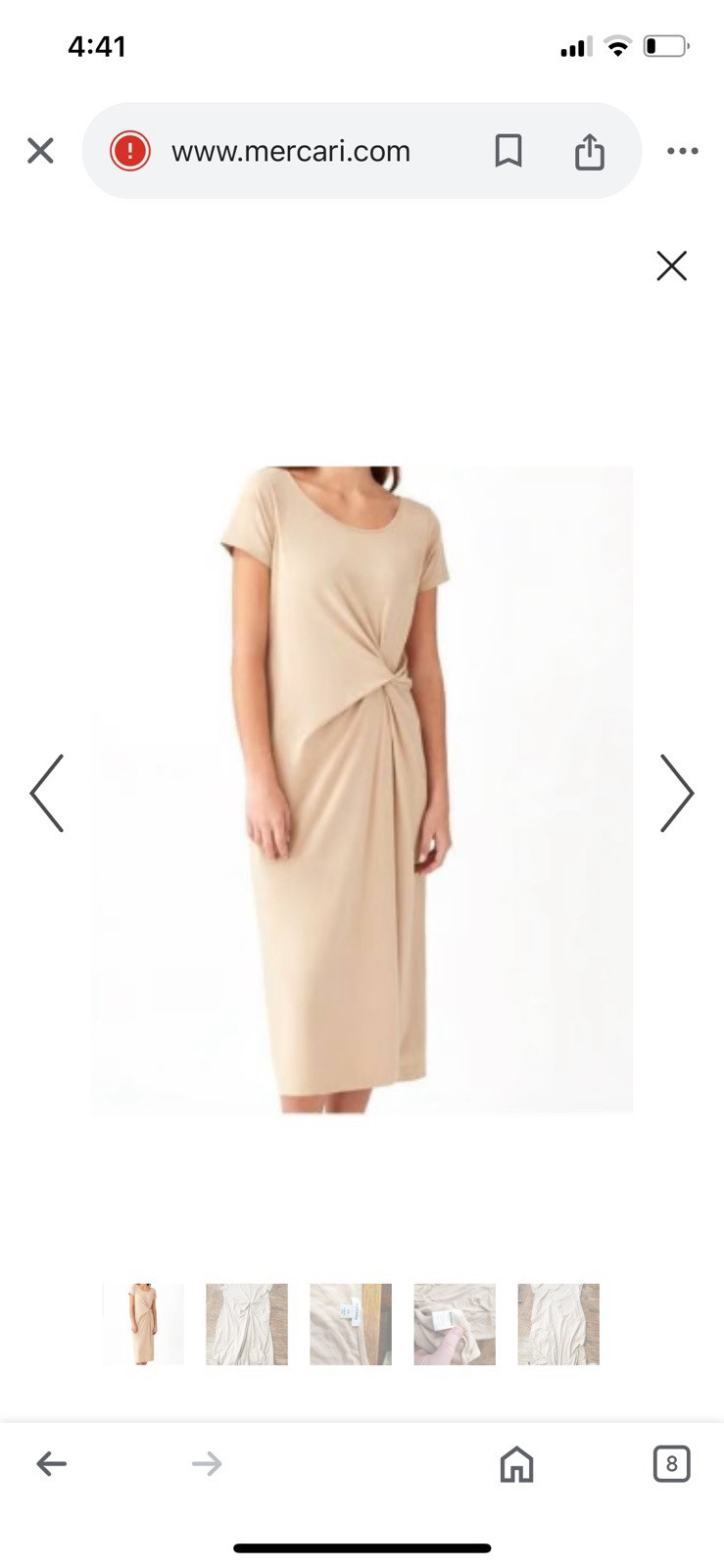 NWOT Cuyana Beige Cotton Women's Dress Size M Lightweight Casual Style