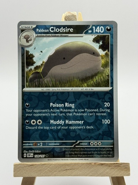 PALDEAN CLODSIRE 128/197 UC OBSIDIAN FLAMES POKEMON REVERSE HOLO NEAR MINT