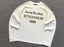 Acne Studios Stockholm 1996 White Cotton Jersey Pullover Sweatshirt S M L