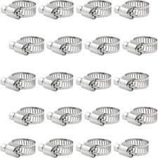 20 pcs 3/8" - 5/8" 304 Stainless Steel Hose Clamps, - 1-5/8", Silver