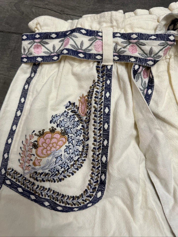 Shorts Anthropologie bordado novidade marfim tamanho pequeno novo com etiquetas - Imagem 3 de 4