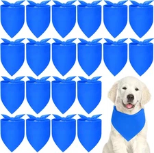 20 Pcs Blank Dog Bandanas for Sublimation DIY Pet Bibs Blue Triangle Scarf