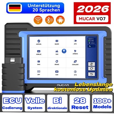  2026 MUCAR VO7 OBD2 Diagnosegerät KFZ Scanner Alle System 28 Reset Free update