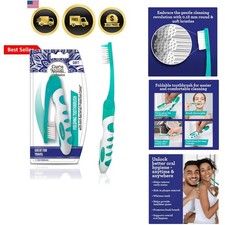 Folding Toothbrush with Built-in Cover, Perfect for Travel, Hiking Camping,...