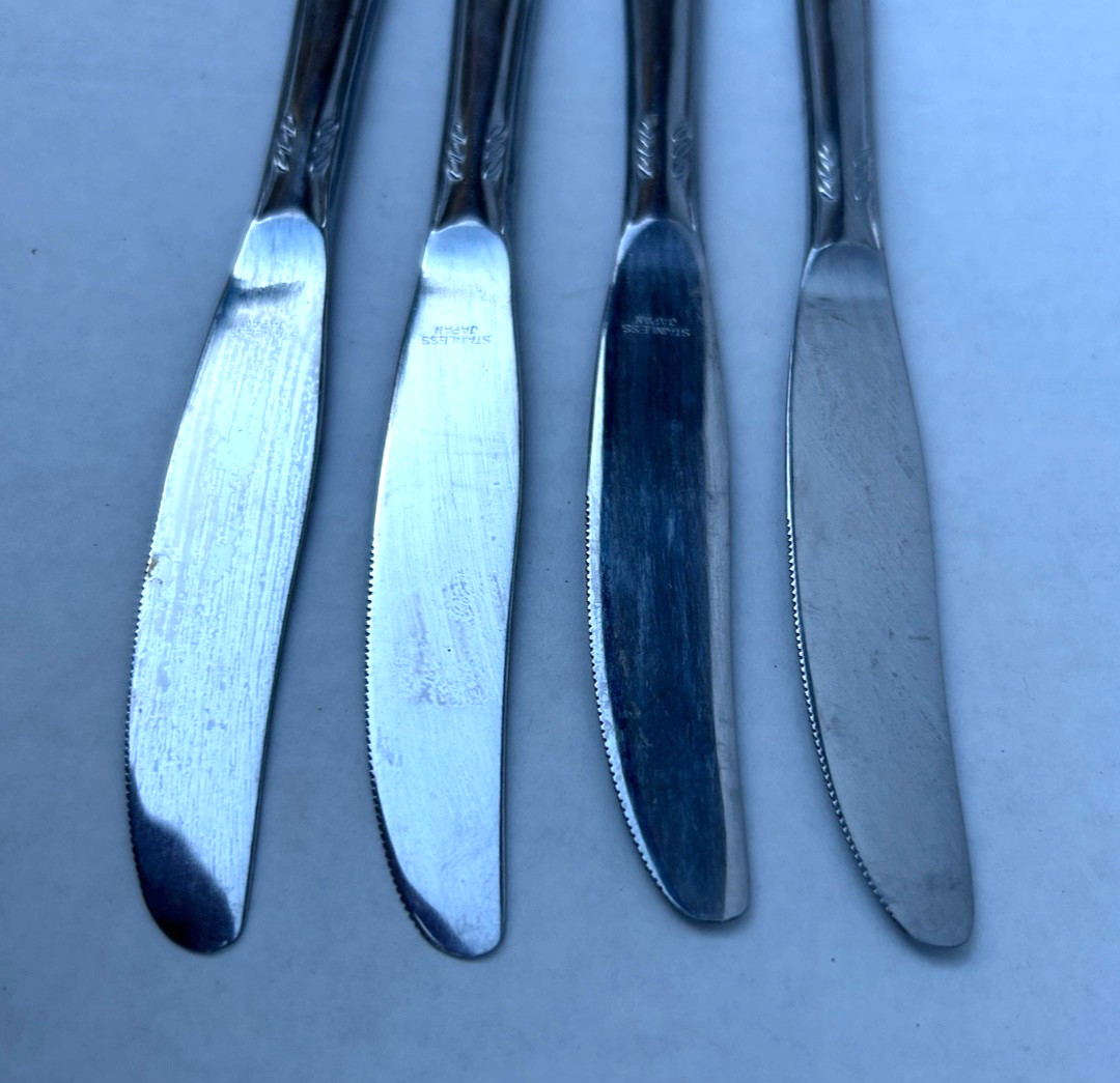 Lot Of 4 Stainless Japan Kitchen Butter Knives Flatware 8 3/4”