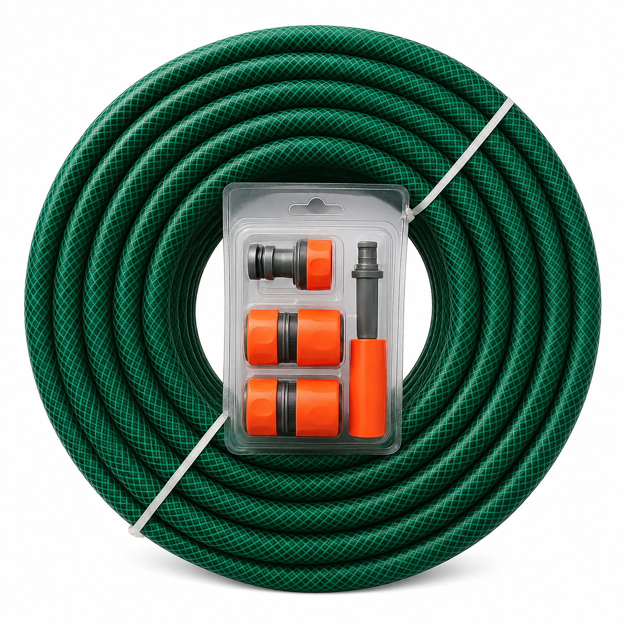 50m Flexible Green Garden Water Hose Pipe Set with Nozzle Fittings for Car Wash