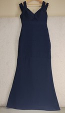 Navy Bandage Mermaid Gown Womens S Sweetheart Neck Thick Straps Gold Zip Evening