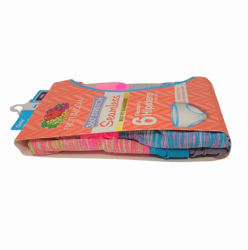 Fruit Loom Hipster Panties Girls Size 10/12 Underwear Multi Color 6 Pieces New - Picture 4 of 4