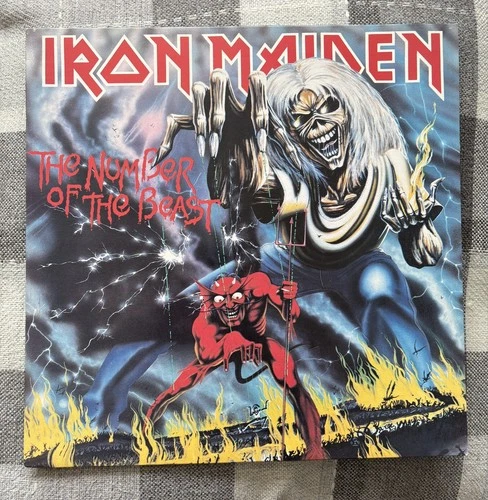 LP VINYL IRON MAIDEN THE NUMBER OF THE BEAST EMC 3400 UK 1ST PRESS 1982  Ex+/Ex+