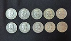 Lot of 10 Franklin half dollars in circulated condition date ranges 1951-1963