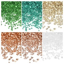 MECCANIXITY 26g Crushed Glass for Crafts, 2-4mm Metallic Irregular Glass Chip...