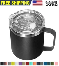 14oz Coffee Mug Slider Lid Stainless Steel Vacuum Double Wall Insulation Tumbler