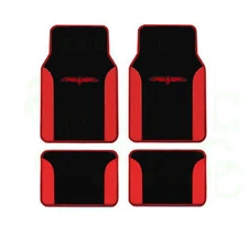 Brand New Red Tribal Car Truck Front Back Rear Carpet Floor Mats Vinyl Trim