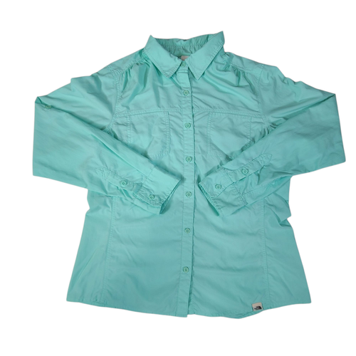 North Face Womens Hiking Fishing Shirt Large Green Lightweight Long Sleeve - 第 1/10 張圖片