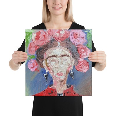 Print Canvas Frida Kahlo Painting Woman Art Portrait Artwork Woman Wall Art