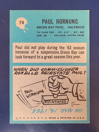 Tarjetas de fútbol americano Philadelphia 1964 completan el conjunto que elijas #1 - 98 - Imagen 147 de 195