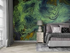 3D Green Marble Texture Self-adhesive Removable Wallpaper Murals Wall Sticker 10