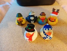 Lot Of 6 2 1/2 In. High Rubber Ducks Different Brands And Designs