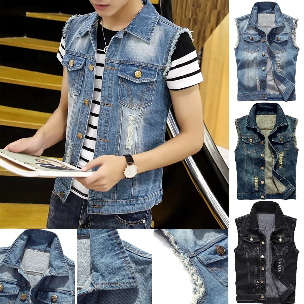 plus size sleeveless denim jacket