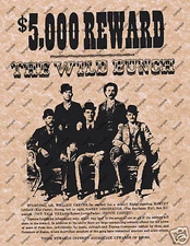 $5000 REWARD THE WILD BUNCH OLD WEST WANTED POSTER Western Home Decor 039
