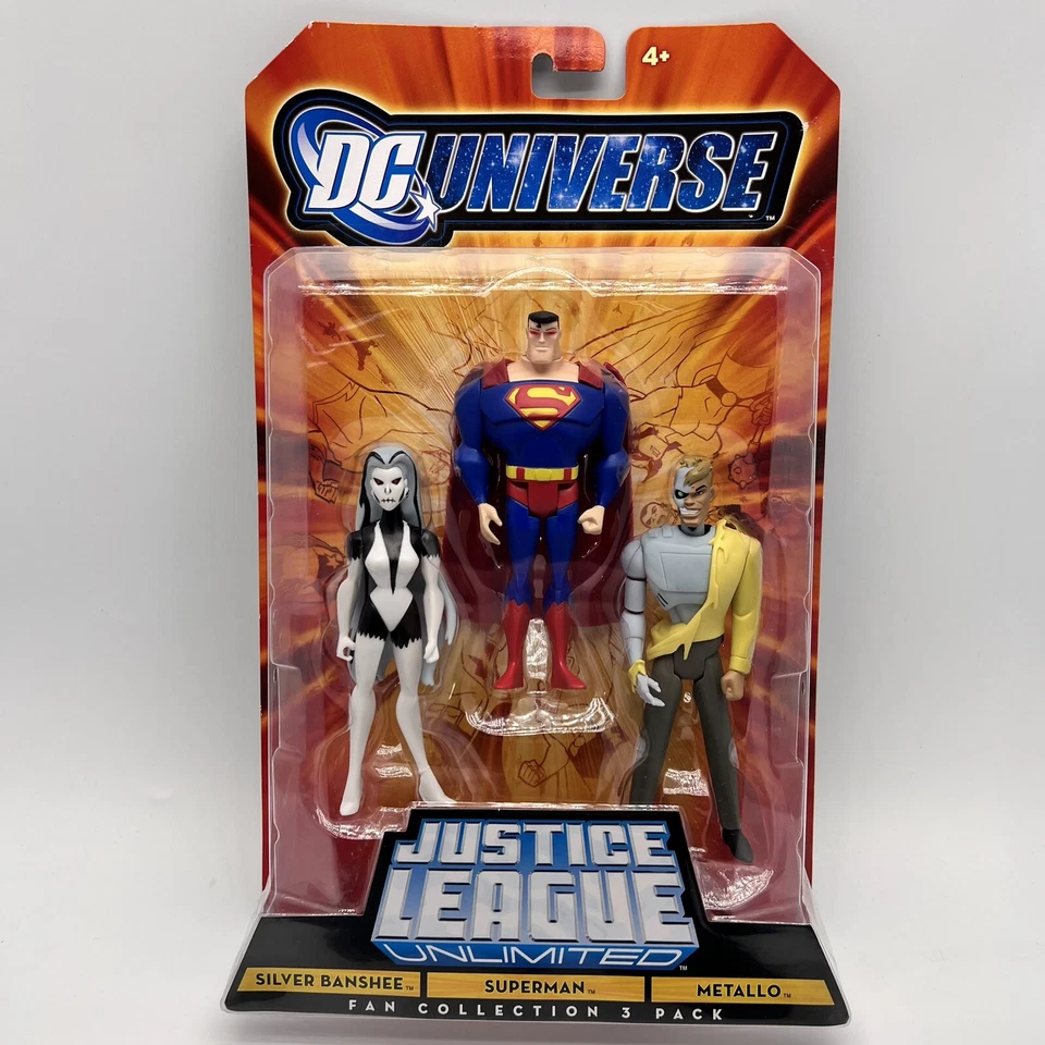 Figura de acción ilimitada DC Universe Justice League paquete de 3 Superman Metallo nueva Foto 2 de 4