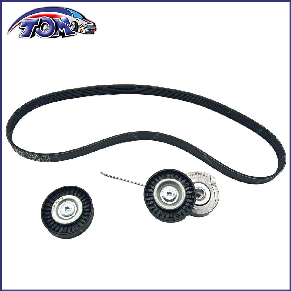 Kit de polea tensora de correa serpentina de 3 piezas para Volvo S80 XC60 XC70 2007-2015 Foto 2 de 4