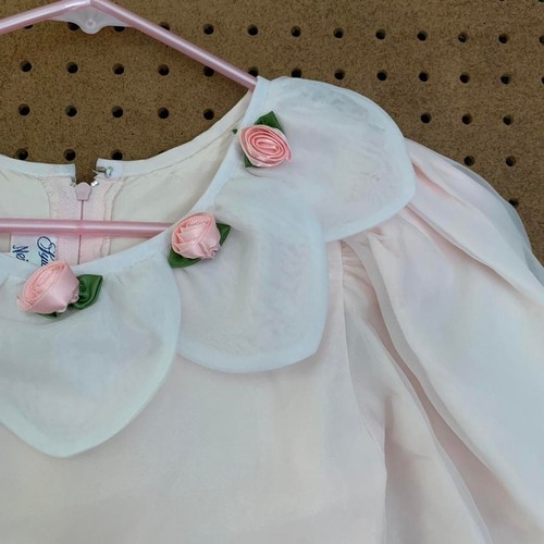 Vintage 90s 80s Retro Pink Dress Spring Easter Neiman Marcus Floral Pastel 14 - Picture 3 of 8