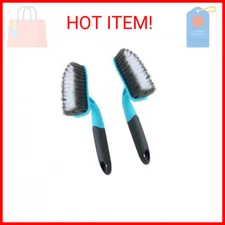 2-Pack Scrub Brush for Cleaning with Long Handle, Medium Firm Brush Bathroom Cle