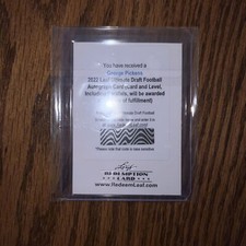 GEORGE PICKENS 2022 Leaf Ultimate Draft  AUTO REDEMPTION CARD  STEELERS 1/1?