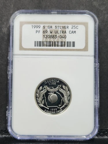 1999-S Silver 25C Georgia Proof Quarter PF 69 W Ultra Cameo NGC Old Holder #1070