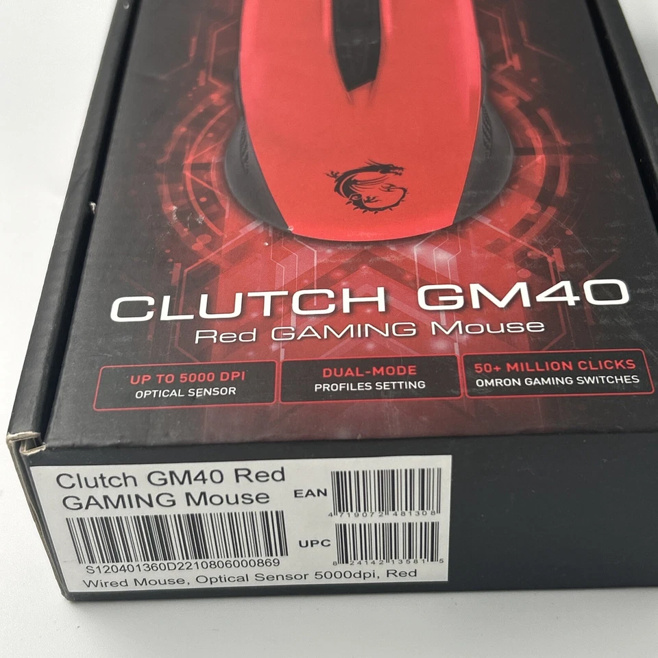 MSI CLUTCH GM40 RED GAMING MOUSE (Sealed) - Image 3 of 4