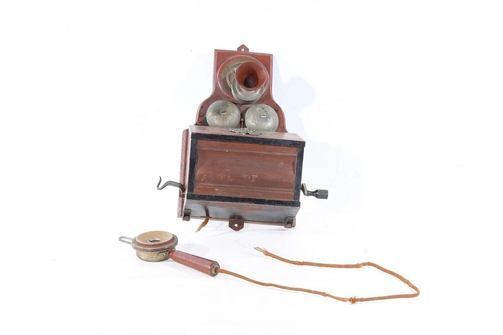 Jouet Ancien Téléphone En Bois électrique 1900 Vintage