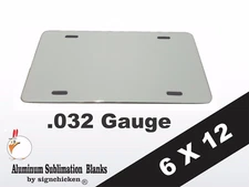 Lot of 100  ALUMINUM LICENSE PLATE SUBLIMATION BLANKS 6"x 12"  .032"