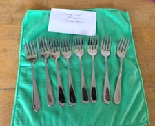 Oneida FLIGHT RELIANCE Salad Forks 6-3/4" Stainless Glossy VGUC Lot of 8