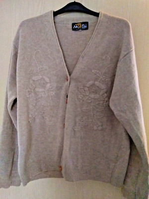 Damen Strick Wolle Cardigan Freizeit Oversize Damen Pullover Gr. 22 UK