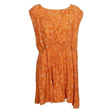 FREE PEOPLE Orange Fake Love Animal Print Crepe Mini Dress L